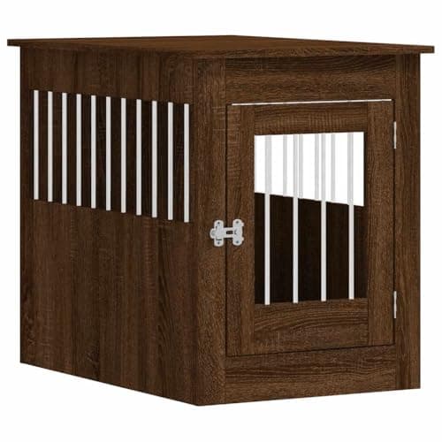 vidaXL Jaula para Perros Madera de ingeniería Roble marrón 55x80x68 cm