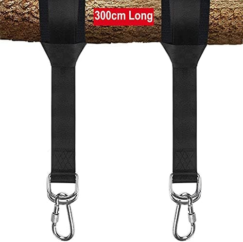 HONZUEN Correas Hamacas para Exteriores-2x300 cm Soporta Hasta 1000 kg Correas de Columpio con Mosquetón de Seguridad Cojines de Protección de Arboles, Accesorios de Hamaca para Hamacas Columpios Yoga