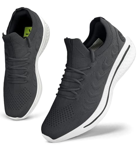 Giniros Zapatillas Mujer Zapatillas Running Deportivas Mujer Zapatos Bambas Casual Tenis de Mujer Jogging Caminar Gimnasio Fitness Moda Slip-ins Sneaker Transpirable Cómodo Deporte Gris Oscuro 36EU