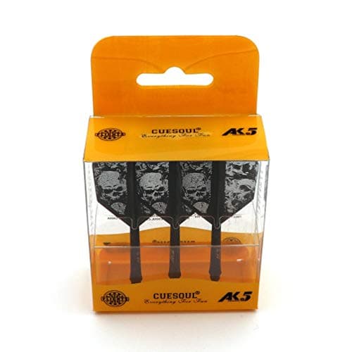 CUESOUL Rost Ejes de Dardos Integrados Personalizados Ejes y vuelos de Dardos medianos, Juego de 3 Patrones de Calavera (CSAK-5KL12)