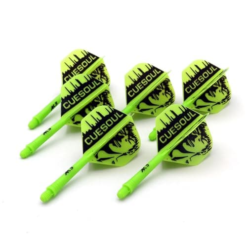 CUESOUL 6 Piezas Rost Eje de dardo Integrado y Plumas, con diseño de patrón Exclusivo