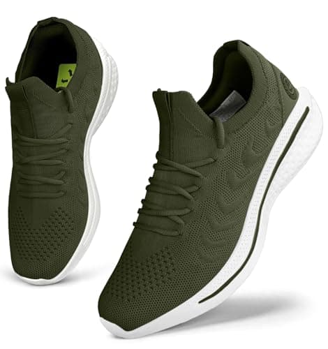 Giniros Zapatillas Mujer Zapatillas Running Deportivas Mujer Zapatos Bambas Casual Tenis Jogging Caminar Gimnasio Atlético Fitness Moda Slip-ins Sneaker Transpirable Cómodo Deporte Verde 36EU