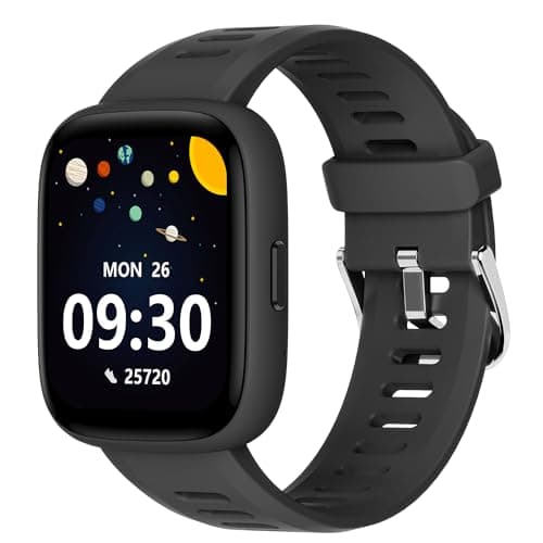 BIGGERFIVE Pulsera Actividad Niños Niñas 5-16, 1,8" Reloj Inteligente Podómetro, Frecuencia Cardíaca, Resistente al Agua IP68, Monitor de Sueño, Despertador, Juegos de Rompecabezas con/sin App