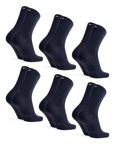 DANISH ENDURANCE Calcetines de Algodón Orgánico para Uso Diario, Clásicos y Cómodos, Suaves y Transpirables, para Hombre y Mujer, 6 Pack Azul Oscuro 35-38