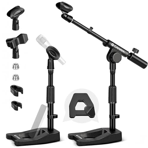 CAHAYA Ultraestable Soporte Micrófono Sobremesa- Soporte Micrófono de Sobremesa con Capacidad de Carga de 4000g Altura Ajustable Incluyendo Adaptador de Rosca 3/8" a 5/8"