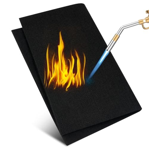Flintronic Manta Ignifuga Soldadura, 30*23*0.5 cm Manta de Soldadura Ignífuga, Fibra de Carbono Man-ta de Soldadu-ra de Fieltro de Carbono, Hasta 1800 °F, para Parrilla, Estufa, Soldadores, Fontaneros