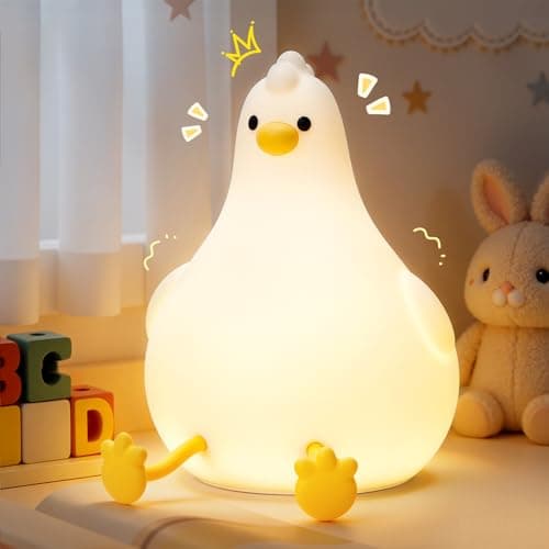 Auxmir Lámparas de Mesita de Noche, Luz Nocturna Infantil, Recargable USB 2000mAh, Luz Cálida Regulable y RGB, Control Táctil, Temporizador 1/2/4H, Función Memoria, para Dormitorio Infantil