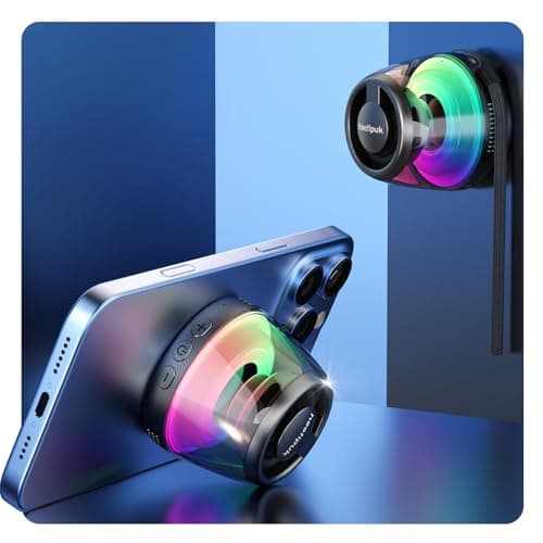 Altavoz Bluetooth magnético, mini altavoz Bluetooth portátil pequeño con soporte para teléfono celular, tiempo de reproducción de 7 horas, altavoz magnético interno de 5 W, TWS, luz RGB, reproducción