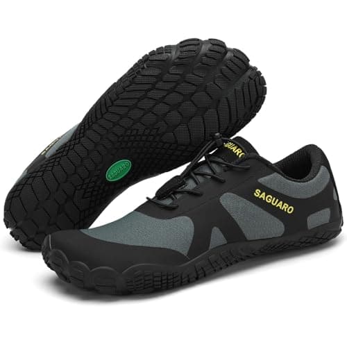 SAGUARO Barefoot Zapatillas de Trail Hombre Escarpines Mujer Zapatos de Agua Minimalistas Zapatillas de Deporte Acuaticos Exterior Interior Grisnegro 38