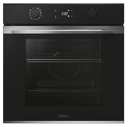 Haier ID Series 2 H6 ID25B3LHTX- Horno Multifunción, Hidrolítico, WIFI, Capacidad 78L, 1 Rejilla y 2 Bandejas, 12 Funciones, Display con LED Blanco, Cocina con Vapor, 3 Cristales en puerta, Negro