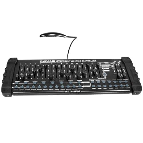 UKing Controlador DMX, 384 Canales DMX512 Controlador Consola 240 Escenas Programables para Control DMX Panel de Luz Fiesta DJ Disco Moving Head Luz Escenario Lámpara Operador Equipo