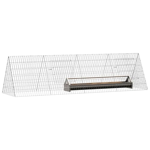 vidaXL Jaula para Pollos Plateado 215 x 55 x 55 cm Acero Galvanizado, Gallinero para jardín y terraza, Jaula de Acero Resistente, Refugio Exterior, Espacio Seguro para Aves