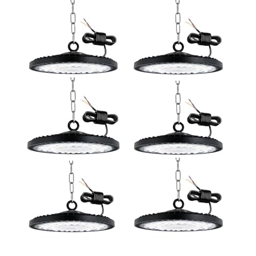 6pcs UFO LED 100W, proyector LED 10000LM Spot High Bay Luz, IP65 UFO LED blanco frío 6500K, LED Proyector interior para iluminación de garaje fábrica taller gimnasio