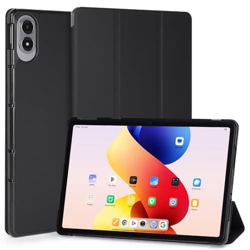 RSAquar Funda para Xiaomi Redmi Pad 2 Pro 2025 | Redmi Pad Pro 12.1 Zoll 2024 – Carcasa Trifold de Cuero PU con Soporte, Cubierta con Funda Dura de PC, Auto Activación/Suspensión,Negro