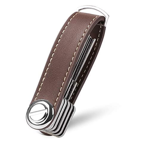 flintronic Organizador de Llaves | Llavero de Cuero Genuino | Titular de la Llave de Bolsillo Inteligente con un Elegante Estuche para Regalo (Sostiene Entre 7 y 9 Teclas Múltiples)