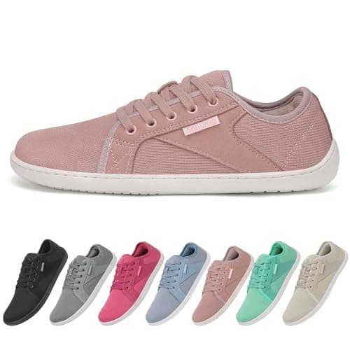SAGUARO Zapatillas Barefoot Hombre Mujer Calzado Minimalistas Transpirable y Antideslizante Zapatos Descalzos Casuales Zapatillas de Trail para Caminar Gimnasio, Luck Ⅰ, Rosa Rubor, 36 EU
