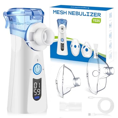 VapoZen Nebulizador Portátil para Adultos y Niños Nebulizador Silencioso para Bebé con Pantalla LED 3 Modos de Inhalador Nasal Incluye 2 Máscaras y Boquilla Diseño Práctico y Portátil