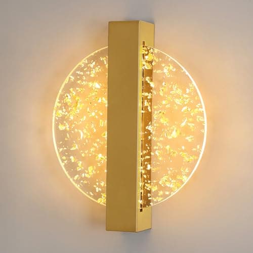 Comely Applique da Parete Interno LED 12W 1500LM, Oro Redondo Lámpara de Pared LED, 3000K Blanco Cálido Lampara Pared Interior, Lámpara Modernos para Salón Pasillo Escaleras Dormitorio