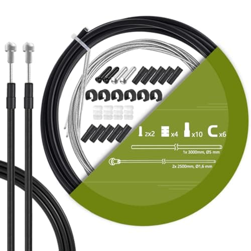 TAPKUA Kit de Cable de Freno de Bicicleta, 2500mm Cable de Freno de Bicicleta de Carretera y Funda de Cable de 3M