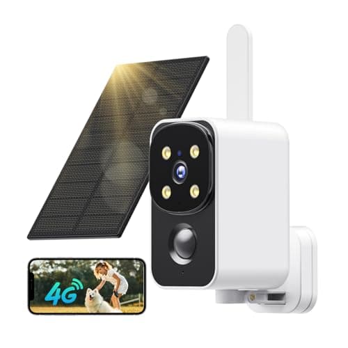 PESAIR 4G LTE Cámara de Vigilancia con Tarjeta SIM, 180° Camara Vigilancia Exterior con Panel Solar, 2K HD Seguridad Portátil, 9000mAh, IP65 con Color Visión Nocturna, PIR, sin Wi-Fi