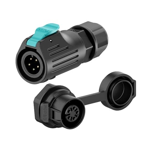 E-WeiChat EW-LP12 Conector industrial estanco IP68 Conector de aviación Conector circular con carcasa de plástico PBT Conector eléctrico de liberación rápida M12 2-8 Pines Enchufe de rosca (5 Pines)