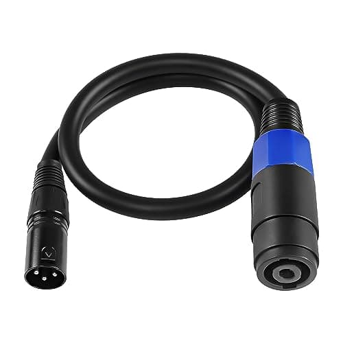 XMSJSIY Speakon a XLR Cable de audio Jack Speakon hembra a XLR de 3 pines para hombre, cable de extensión con bloqueo Twist para amplificador Pro DJ PA escenario -0,5 m (Speakon Hembra a XLR macho)