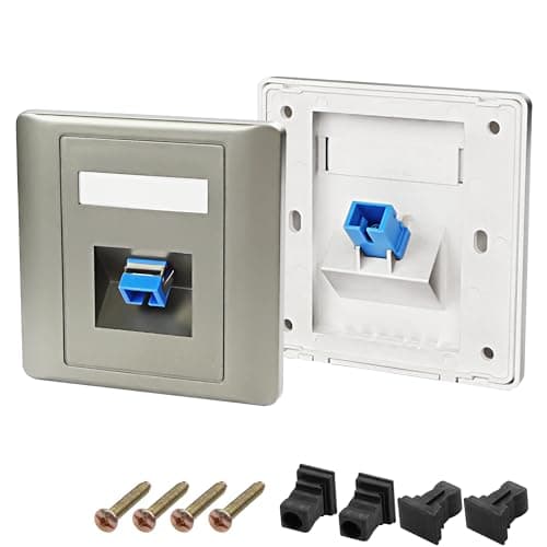 XMSJSIY SC Simplex - Placa de pared de fibra de vidrio, panel de montaje, conector Jack SC hembra a hembra Simplex, módulo de fibra de vidrio, montaje en pared, panel de red - 2 unidades