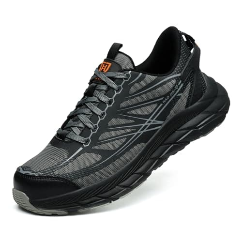 RUGNOR Zapatos de Seguridad para Hombre Mujer Zapatillas de Trabajo Ligero Comodo Transpirable Calzado de Seguridad Antideslizantes con Puntera de Acero