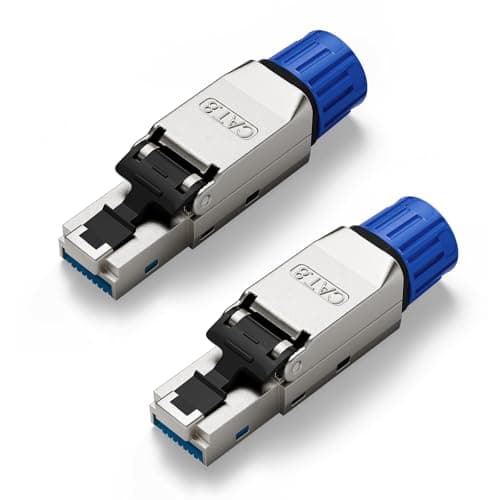 VCELINK Conector RJ45 sin herramientas, conector de red Cat8, sin herramientas, conector Lan Macho, montaje en campo, para cables de conexión, 40 Gbps, 2 unidades