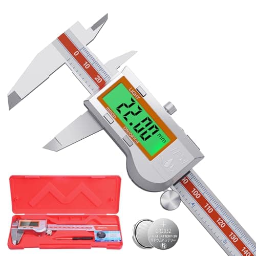 Preciva Calibrador Digital Retroiluminado 150mm/6", Calibre Profesional con Pantalla LCD, MM/Pulgadas Conversión, Paquímetro y Micrómetro de Precisión