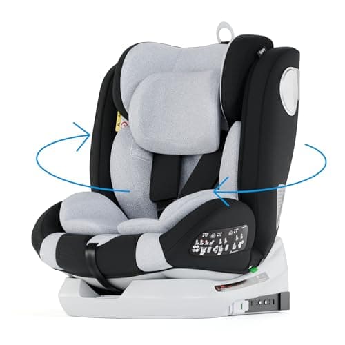 Babify Onboard Silla de Coche Isofix para Bebés y Niños, 0 Meses - 12 Años, Apta Desde 40-150 cm Ajustable 360º, Asiento Portátil y Seguro i-Size ECE R129