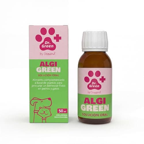 DR Green ALGIGREEN SOLUCIÓN Oral by DRASANVI - Complemento Natural para Perros y Gatos, Apoyo Articular y Bienestar de Tejidos Blandos, con PEA, Cúrcuma, Boswellia, Harpagofito y Vitaminas - 50ml
