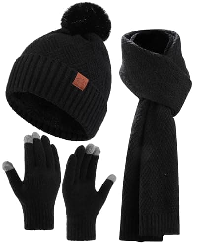 Coubeau Gorro Invierno Mujer - Cálido Moda Conjunto Bufanda y Gorro y Guantes Mujer Bufanda y Guantes Set