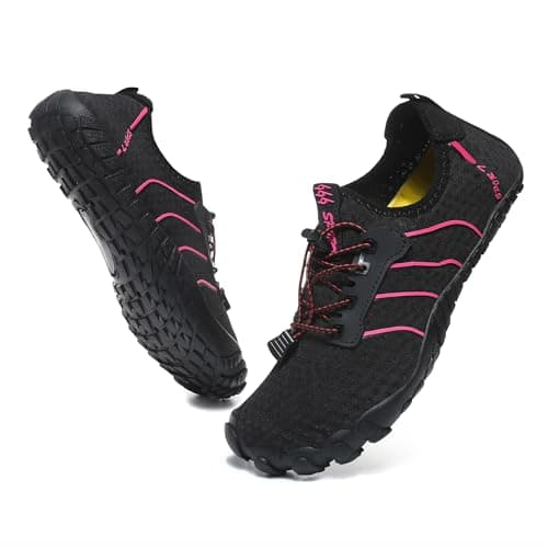 Hanani Zapatos de Agua Hombre Escarpines para Mujer Zapatos de Playa Zapatos de natación Deportes NegroRosa EU40