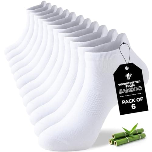 Niorasen Calcetines Tobilleros Hombre de Bambú 43-46, Calcetines Cortos Mujer 37-42, Calcetines Trabajo, Calcetines Transpirables Deporte de Running y Ciclismo, Antiampollas, Extrasuaves, 6 Pares