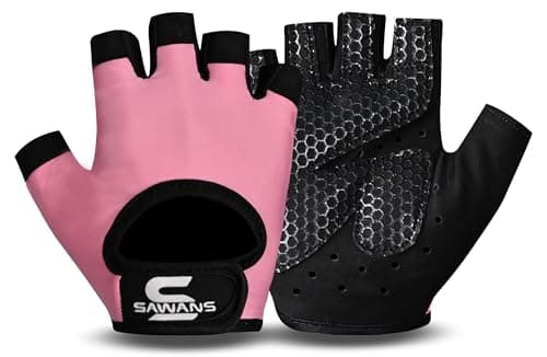 SAWANS Guantes de levantamiento de pesas, guantes de gimnasio para hombres y mujeres, antideslizantes, transpirables, guantes de entrenamiento de silicona acolchados, protección de la palma de la