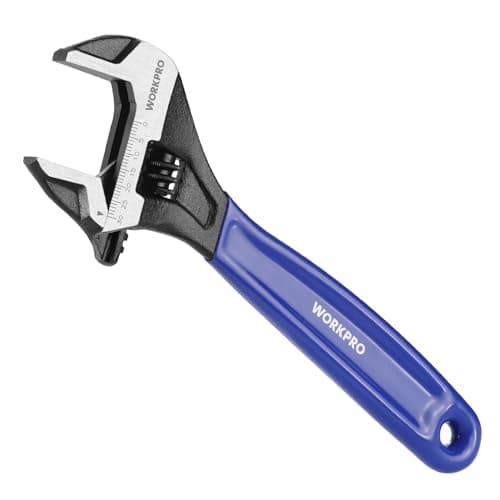 WORKPRO Llave Inglesa de 150 mm, Llave Ajustable de Cr-V, Llave Métrica de Boca Ancha de 24 mm, con Mango Ergonómico Suave