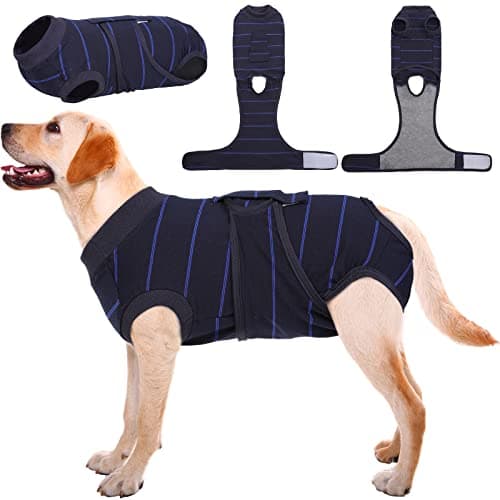 Kuoser Traje de Recuperación para Perros Después de la Cirugía, Camisa Postoperatoria para Mascotas, Protector de Heridas Abdominales para Perros, Traje Quirúrgico Médico para Cachorros, XS-XXL