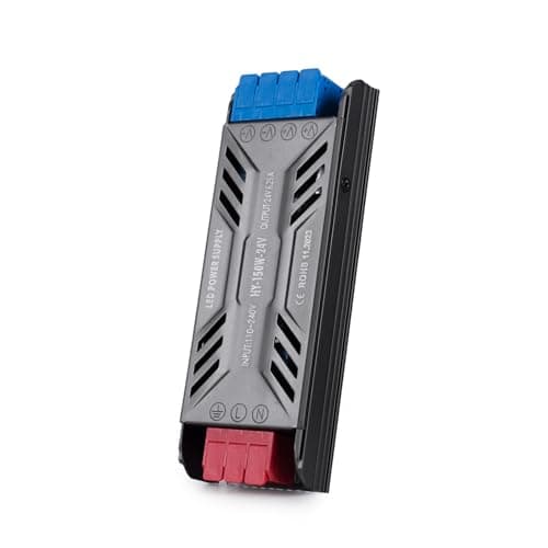 Transformador 220V a 24V, BRIMETI Fuente Alimentacion 24V 150W 6,25A LED Driver, Ultra Fino 220V a 24V DC Driver de Bajo Tensión Controlador LED Voltaje Constante