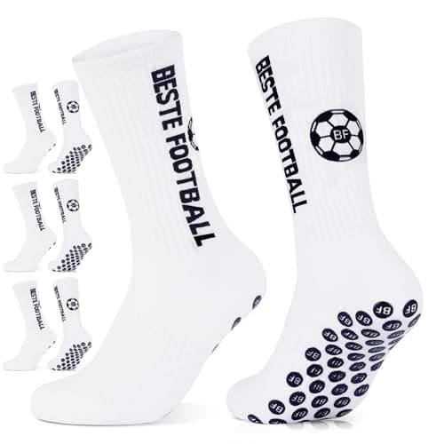 Calcetines Antideslizantes Futbol,35-38 39-42 43-46 Calcetines Deportivos Antideslizantes Hombre Mujer & Niños,Medias Futbol Transpirable Football Socks (FR/ES, Números, 35, 38, Regular, Regular)