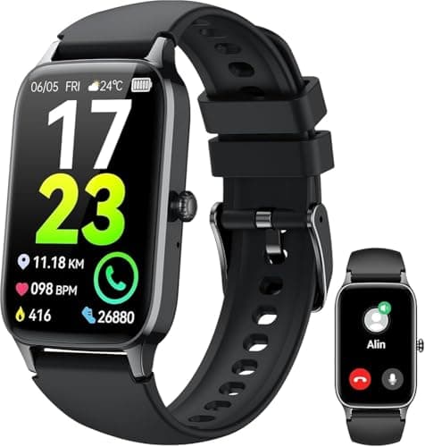 Reloj Inteligente con Llamadas, 2026 HD 1.57" Smartwatch Hombre Mujer, 112+Modos Deportivo Smart Watch, Podómetro/Pulsómetro/SpO2/Monitor de Sueño, IP68 Pulsera impermeable, correr/fiestas/ocio ios