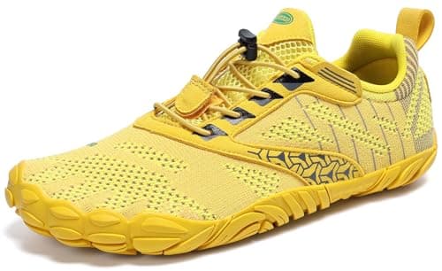 SAGUARO Hombre Mujer Minimalistas Zapatillas de Trail Running Ligeras y Respirable Zapatos Descalzos Gym Playa Calzado de Deportes Acuaticos para Correr Senderismo, Amarillo, 36 EU