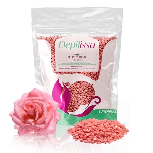 Perlas de Cera Rosa Depilissa 400g – Depilación Eficaz sin Bandas para Rostro, Bikini, Brasilera, Piernas, Brazos – Fórmula Suave con TIO2 – Made in Italy (0,4 kg, Rosa)