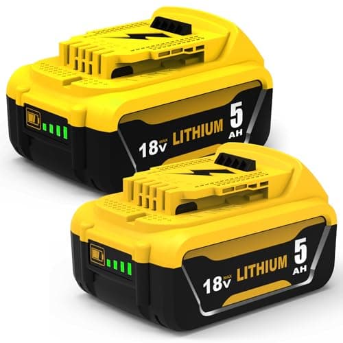 2X DCB184 baterías de Repuesto para Dewalt 18V 5,0Ah Repuesto para baterías DCB182 DCB180 DCB184 y DCB200 para Dewalt con indicador LED Goodexo