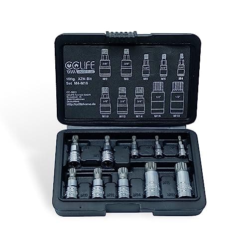 CCLIFE 10pcs Juego de Casquillos XZN M4-M18, S2 Acero de Aleación para Uso Profesional y Automoción