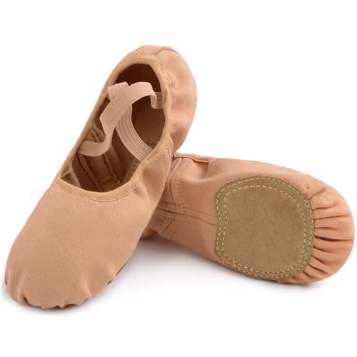 Uniuni Zapatillas Ballet Niña Elástica Zapatos Ballet Mujer Medias Puntas Zapatos con Suela de Cuero Dividido Marrón 43