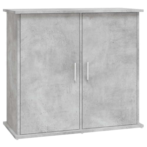 vidaXL Soporte de Acuario Madera ingeniería Gris hormigón 81x36x73 cm, Mueble para pecera, Armario para Acuario, Soporte de Madera para pecera