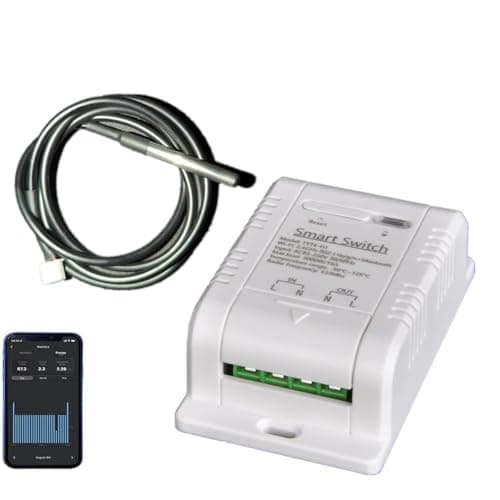 sensor temperatura wifi tuya,Interruptor WiFi inteligente 16A,para monitorear la temperatura y la humedad, control automático de calderas y riego, compatible con Alexa y Google Home,smartlife app