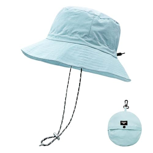 lifwimner Plegable Sombrero de Pescador Mujer Hombre Impermeable Sombrero de Sol Verano Playa Gorra Unisex con (Azul Claro)