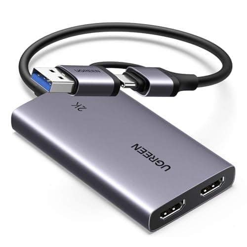 UGREEN Capturadora Vídeo HDMI Entrada 4K 30Hz Captura 2K 30Hz HD per Streaming Gaming OBS Compatibile con PC Switch PS5 Xbox MacBook iPad Camera